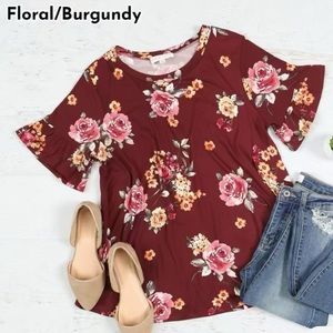 Floral Bell Sleeve Top